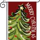 Merry Christmas Garden Flag Xmas Tree Yard Flag 12x18 Inch Double Sided,Outside Christmas Trees Winter Holiday Yard Outdoor Flag Yard Decoration for Outside