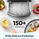 Euhomy Countertop Nugget Ice Maker, 35lbs Daily Sonic Crushed Ice Machine
Ice Ready in 5 Mins, Dual-Pump Self-Cleaning, Detachable Lid, Pebble Ice Maker with Basket, Scoop, 4 Packs Cleaner, Grey