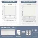 AOSKY Blackout Roller Shades Cordless Blinds for Windows, Free-Stop Shades with Valance, Thermal Insulated Fabric, UV Protection, Blinds for Home and Office (32" W x 72" H, Linen Beige