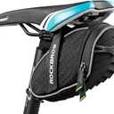 ROCKBROS Bolsa de asiento de bicicleta, bolsa de silln de bicicleta debajo del asiento 3D, paquete de asiento de ciclismo para bicicletas de carretera de montaa, color negro