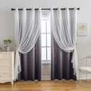 Anytime Dream Star Blackout Curtains for Kids Rooms Girl Princess Curtain for Daughter Bedroom Window (Dark Grey,1 Panel,W52 x L63inch)