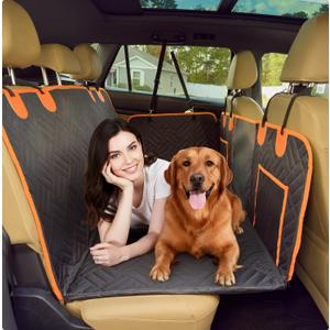 Dog Seat Cover for Back Seat Hard Bottom, XL Backseat Extender for Large Dogs (+420 lbs), Waterproof Dog Car Hammock with Door Protectors, Non-Slip Heavy-Duty Pet Seat Cover for Truck, SUV & Car