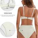 ZAFUL Bikini Set for Women V Neck Knot Front Push Up Bathing Suit High Cut Two Piece Swimsuit Brazilian Cheeky Swimwear, XXL