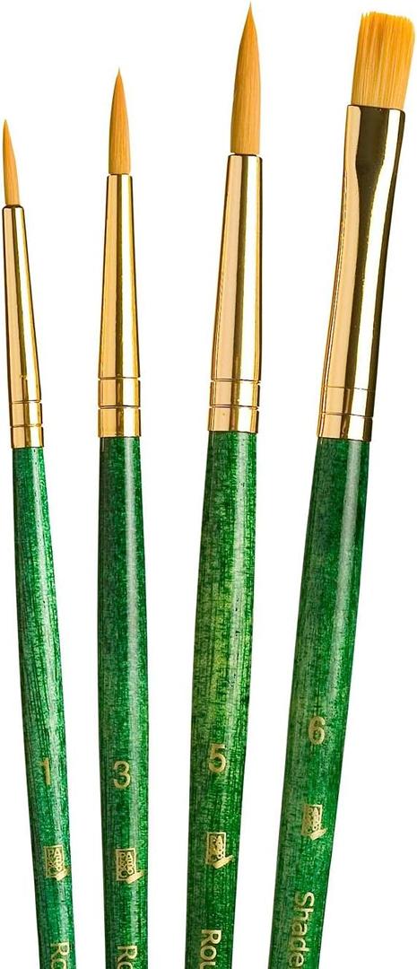 Gold Taklon Real Value Brush Set, 4/Pkg