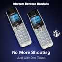 VTech Accessory Handset for DS6151 Series with 2-Line Cordless Phone, Suitable for Small Business or Home, Answering System, Expandable up to 12 Handsets, Intercom, Conference | DS6101 (Black/Silver)
