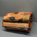 DUKINO 8x10 Area Rug, Floral Rugs for Living Room, Lightweight Non Slip Washable Rug, Indoor Low Pile & Non-Shedding Boho Design Rugs for Bedroom, Living Room, Dining Room, Orange