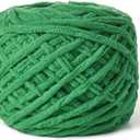 Fluffy Chenille Chunky Yarn for Crocheting 100g(65.6yd) - Baby Yarn for Crocheting Soft - Velvet Yarn for Crochet Blanket - Amigurumi Crochet Yarn (Green)