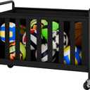 StorageWorks Ball Storage with Wheels, Ball Cart for Garage, Garage Sports Equipment Organizer, Balls Organizer for Basketball, Football, Volleyball