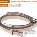 uxcell Genuine Leather Bag Strap Replacement Adjustable Crossbody Bag Straps, 37.4-45.3 Inch Purse Strap for Shoulder Bag Handbag Purse, Pink, Silver Buckle