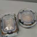 VERONES 5 Pack Glass Meal Prep Containers 2 Compartment Set, 36OZ Airtight Glass Lunch Containers, Glass Food Storage Containers with Lids, for Microwave, Oven, Freezer & Dishwasher Friendly,Grey