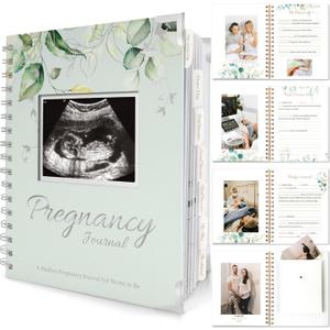 Pregnancy Journal for First Time Moms Gifts - 90 Pages Hardcover Pregnancy Memory Book, Beautiful & Cute Baby Book Keepsake, Ultrasound Baby Scrapbook, Mom To Be Gift (Sage)