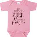 I'm Proof That God Answers Prayers Baby Onesie,Soft 0-3 Months Infant Bodysuit for Pregnancy Reveal or Baptism (Pink)