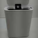 5 Gallon Motion Senor Bathroom Trash Can with Lid, Automatic Garbage Can Touchless, Smart Plastic Waste Basket for Narrow Spaces, Bathroom, Office, Bedroom, Living Room (White)