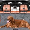 CASIMR Dog Car Barrier for SUVs, Vehicles, Trucks, Cars, Adjustable Pet Divider Cargo Area Universal-Fit, Folding Design for Easy Storage, Heavy-Duty Wire Mesh Barriers Safety Travel Accessories (38 - 61.9inch [Triple Folding])