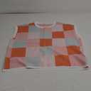 Saodimallsu Womens Cap Sleeve Crop Tops Summer Color Block Going Out Crew Neck Knit Trendy Casual Sweater XL