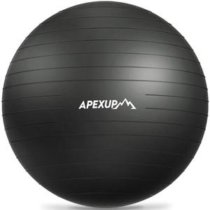 APEXUP Yoga Ball Exercise Ball Anti Slip Heavy Duty for Fitness, Balance & Core Workout, Balance Training, Pregnancy & Physical Therapy, 5 Sizes (XXL(31"~34") 85cm, Black)