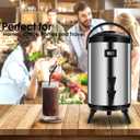 Hot Beverage Dispenser, Stainless Steel Insulated Beverage Dispenser Cold and Hot Drink dispenser with Thermometer3.2-Gallons 12 Liters Water Dispenser with Spigot for Tea & Coffee