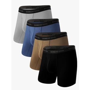 BAMBOO COOL Men's Ultra Breathable Underwear,No Riding Up Boxer Briefs with ComfortFlexible Waistband,Multipack 300+ Bought in Past Month XXL