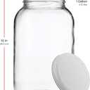 1 Gallon Glass Jar With Lid 2 Pack Large Glass Jar With Airtight Metal Lids - USDA Approved BPA-Free Dishwasher Safe, Wide Mouth Sun Tea Jar, Gallon Mason Jar for Storage, Fermenting, And Brewing