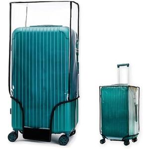 ZOUNI Clear PVC Luggage Cover, 24 Inch Waterproof Transparent Travel Suitcase Protector for Wheeled Luggage (24"（17.3"L x 10.6"W x 23.6"H)