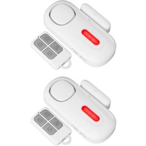 Door Alarms When Opened with Remote, Window Sensor Alarms for Home Security, Door Chime Door Security Sensor, Pool Alarm for Kids Safety, Dementia, Sliding Glass Door(2 Pack, White)