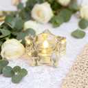 AVEKI 12 Pack Crystal Flameless Tea Lights Candles Battery Operated, Star-Shaped Flameless Tealight Candles for Halloween Christmas Wedding Party Home Decor (Star)