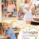 YooAurvox 3 Pack Girls Short Sleeve Raglan Shirts, 3-Color Set, 9-10 Years