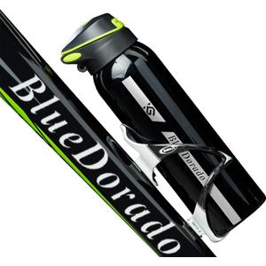 Stainless Steel Cycling Mug, Insulated Bike Water Bottle with Straw Lid & Flex Cap, BPA-Free, 18 Oz (Black)