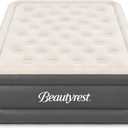 Beautyrest Sky Rise Twin Size Air Mattress with Built-in Pump, 18" Raised Inflatable Bed with Comfort Top, Offset Coil Support, Anti-Leak Pump, Carry Bag, 700 lb Capacity