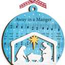 3 x Nativity Christmas Ornaments 2025, Religious Gift for Christians, Faith Friends, Church Members, Wooden Christmas Ornaments for Hanging Decor, Catholic Religious Gifts for Women