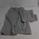 Milumia Women's 2 Pcs Outfits Striped V Neck Button Blazer Vest Pants Tracksuit Grey Large