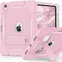 Case for iPad (A16) 11th/10th Generation 11/10.9 inch 2025/2022, Heavy Duty Military Grade Shockproof Rugged Cover with Pencil Holder/Stand for i Pad 11th / 10 th Gen (Light Pink)