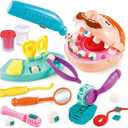 Kids Little Dentist Play Dough Set Toy Doctor Drill and Fill Playset Playdough Toy Set