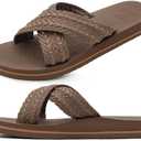 COFACE Womens Orthopedic Sandals Comfortable Orthotic Soft Cushion Walking Slip On Ladies Cloud Cross Slides for Woman Size 7