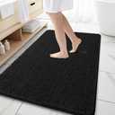 OLANLY Bathroom Rugs 59x35, Extra Soft Absorbent Chenille Bath Rugs, Rubber Backing Quick Dry, Machine Washable Bath Mats for Bathroom Floor, Tub and Shower, Home Decor Accessories, Black