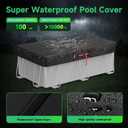 12x21Ft Rectangular Pool Cover for Above Ground Pools, Solar Cover for Above Ground Pools with Accessories, Winter Cover Ideal for Waterproof and Dustproof (Black)