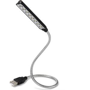 Daffodil USB LED Light - 8 Super Bright LED Reading Lamp - No Batteries Needed - PC & Mac Compatible (ULT05 Black)