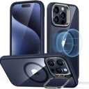 ESR for iPhone 15 Pro Max Case, Compatible with MagSafe, Military-Grade Protective Case, Built-in Stash Stand Phone Case, Scratch-Resistant Back Cover, Classic Series,Clear Dark Blue