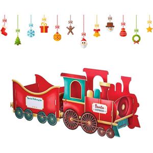Christmas Train Set, Festive Christmas Tree Train-Deliver Holiday Cheer in Style.Whimsical Santa Gift Box Holder for Candy & Ornaments, Perfect Holiday Decor for Family Celebration