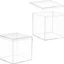 KissYou Acrylic Box Clear Display Box with Lid Transparent Square Cube Storage Containers for Wedding,Birthday Valentine's Day Gift Box (5.9 x 5.9 x 5.9 Inch)
