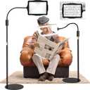 Hands Free Floor Magnifying Glass, with Light and Stand, 3 Light Modes Rechargeable Floor Magnifying,Suitable for Reading, Sewing, Crafts, DIY, Embroidery, Close Work