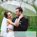 Sanwuta 12 Pcs Transparent Folding Umbrella Full Automatic Clear Foldable Auto Open Close Umbrellas for Rain Wedding (White)