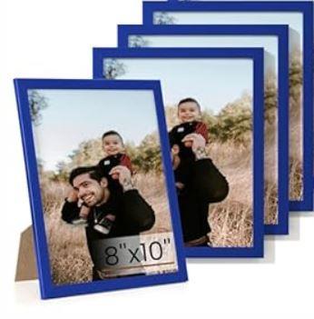 Heimlove 8x10 Picture Frame Set of 4,Photo Frames Display Pictures 8"x10",Blue Picture Frames 8x10 Wall Gallery Collage Wall Mount or Tabletop Display for Certificate Document