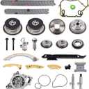 Engine 2.4 Timing Chain Kit with Water Pump, VCT Solenoid Actuator Gears for Chevy Equinox Malibu Captiva HHR, GMC Terrain, Buick Lacrosse Regal 2.4L Ecotec 9-4201S