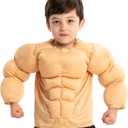 Spooktacular Creations Halloween Muscle Shirt Costume Kids, Body Builder Costume Kids Boys Suit for Halloween Dressup Party (Large (10-12 YRS), Yellow)