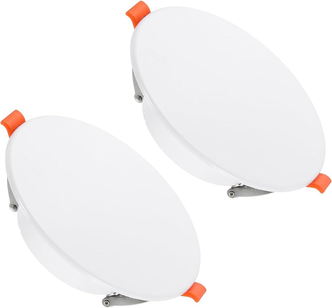 PATIKIL 134mm / 5.3" Diameter Spring Ceiling Hole Cover Plate, 2 Pack Downlight Hole Trim Wall Mount Decorative Cap Access Panel for 3.4-5" Round Ceiling and Wall Openings, White