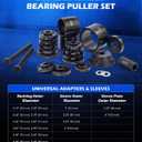 Orion Motor Tech Wheel Bearing Press Kit for Front Wheel Drive Bearing Removal & Installation, 24pc Wheel Bearing Puller Tool Set with Sliding Screws Universal Bushings Sleeves Storage Case