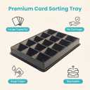Card Sorting Tray 5ct 18 Compartment Each, Stackable Trading Card Organizer for TCG, Durable Card Storage Sorter for Sports MTG Cards