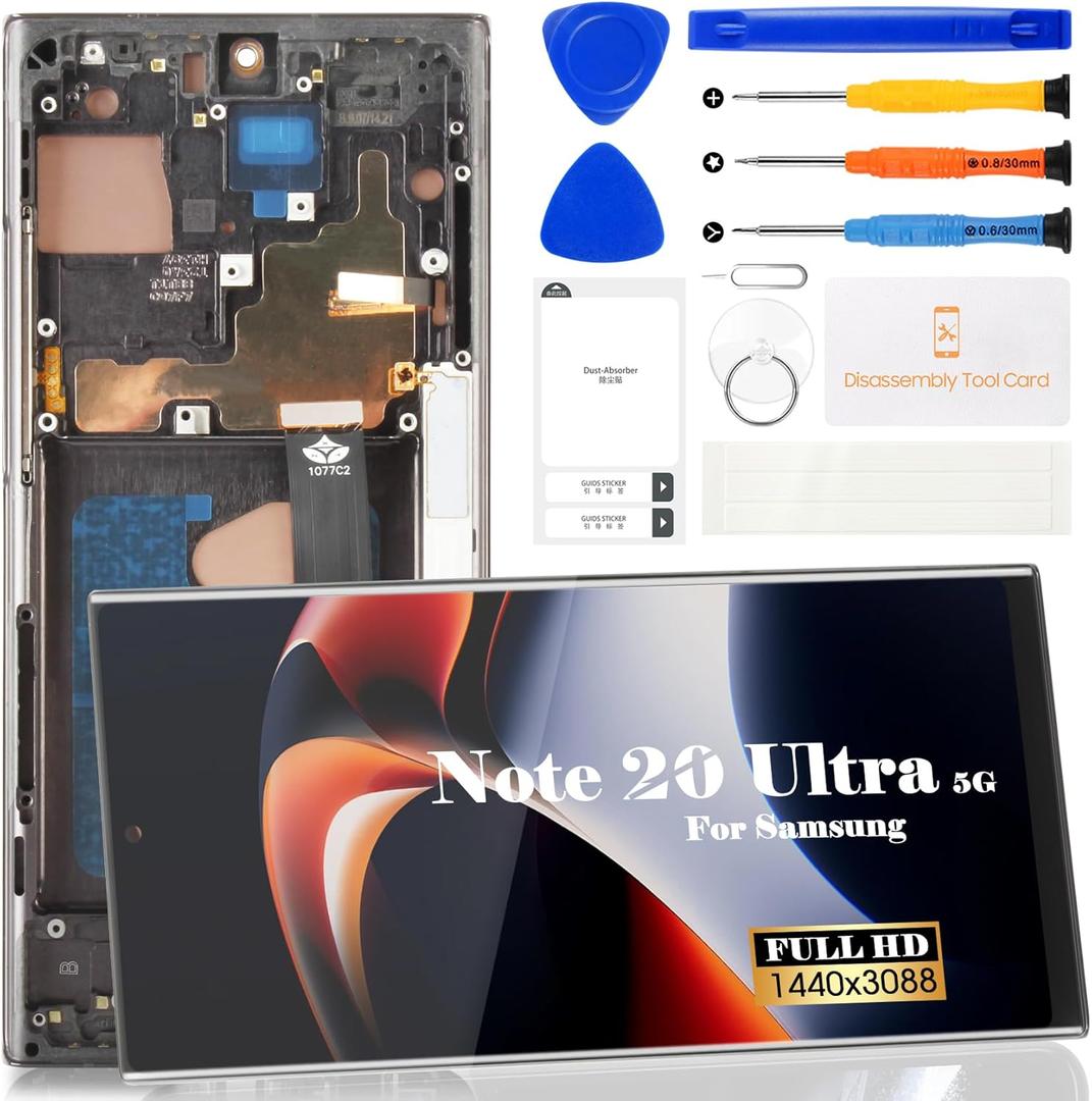 OLED for Samsung Note 20 Ultra 4g Screen Replacement for Samsung Galaxy Note 20 Ultra 5g LCD Screen Kits SM-N986U for SM-N985F/DS Screen Digitizer Repair Touch Display Assembly with Frame Black