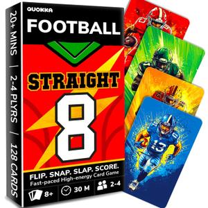 QUOKKA Football Fast-Paced Card Game for Kids & Adults  128 Cards & Easy Rules  Quick & Fun Matching Game  2-8 Players  Ages 8+  Perfect for Family Games Night, Travel and Parties